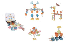 Kaper Kidz -60 pcs Wooden Geometry Connecting Shapes Builing Blocks