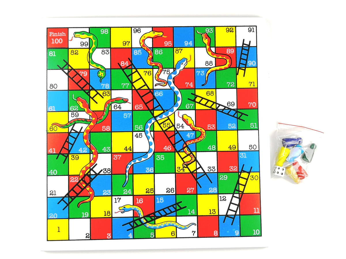 Wooden Snakes and Ladder Board Game FF Little Online Shop