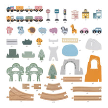 PolarB by Viga - 92 pcs Wooden TRAIN Set