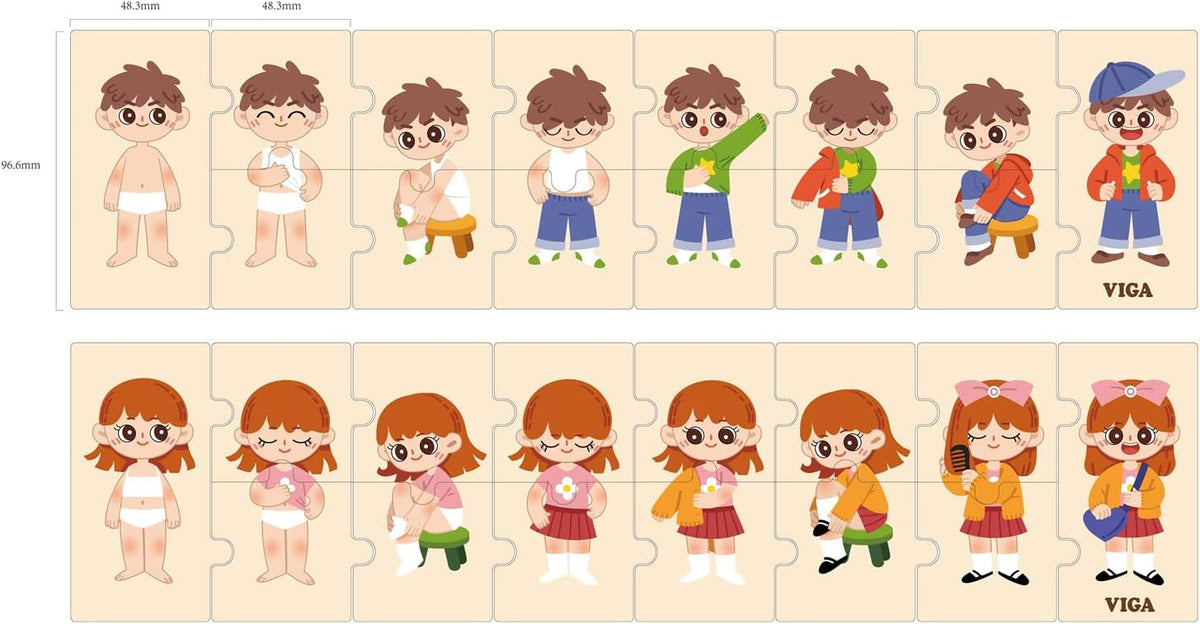 Viga - Getting Dressed Sequence Puzzle Set – Little Online Shop