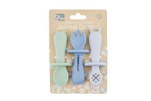 Silicone Animal Sensory Spoons - Blue Green
