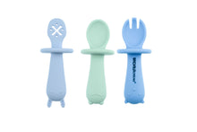 Silicone Animal Sensory Spoons - Blue Green
