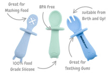 Silicone Animal Sensory Spoons - Blue Green
