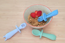 Silicone Animal Sensory Spoons - Blue Green
