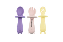 Silicone Animal Sensory Spoons - Pink Yellow