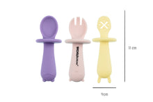 Silicone Animal Sensory Spoons - Pink Yellow