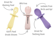 Silicone Animal Sensory Spoons - Pink Yellow