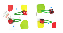 4 Pcs Kids Hair Clips: Strawberry and Ladybug