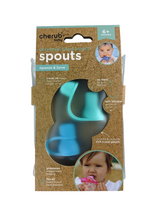 Cherub Baby - Silicone Food Pouch Soft Spouts 2PK (Blue & Green)