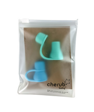 Cherub Baby - Silicone Food Pouch Soft Spouts 2PK (Blue & Green)
