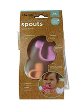 Cherub Baby - Silicone Food Pouch Soft Spouts 2PK (Pink & Orange)