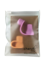 Cherub Baby - Silicone Food Pouch Soft Spouts 2PK (Pink & Orange)