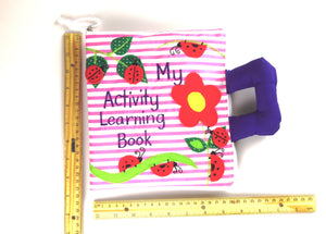 My Activity Learning Cloth Book - Stripe Pink