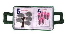 Children's book with illustrations of possums and galahs on a white background