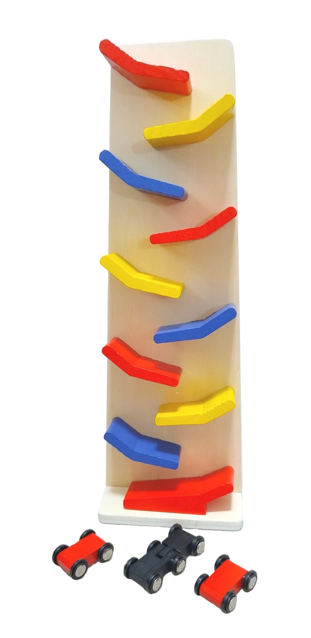 Toyslink - Wooden Rolling Race Car Drop with 3 Cars