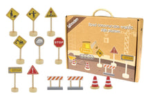 12 Pcs Wooden Construction Road Sign