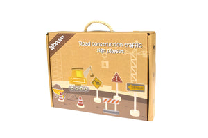 12 Pcs Wooden Construction Road Sign