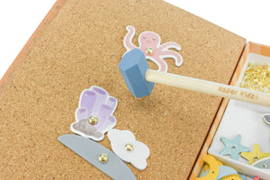Kaper Kidz - Wooden Tap a Shape Set in Bookcase -UNDERWATER WORLD
