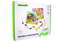 TookyToy - 53 pcs Rainbow Stacking Pegs