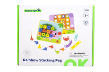 TookyToy - 53 pcs Rainbow Stacking Pegs