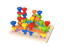 TookyToy - 53 pcs Rainbow Stacking Pegs