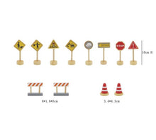 12 Pcs Wooden Construction Road Sign