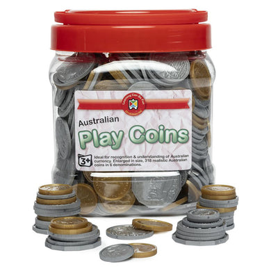 Learning Can Be Fun 342 pcs Plastic Play Money Coins in a Jar