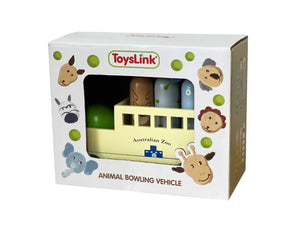 Wooden Animal Bowling Vehicle