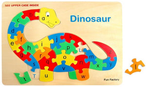 Fun Factory - Dinosaur Raised Wooden Puzzle Alphabet