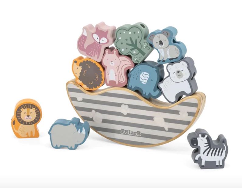 wooden sorting game viga, stacking rings polarb Images... PolarB by Viga - Wooden Balancing Game – Little Online Shop