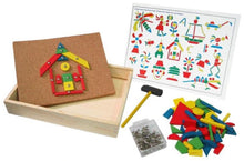 Fun Factory - Tap Tap Set with Hammer Nails and Wooden Shapes in a Wooden Box
