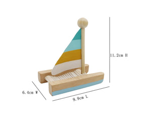 Wooden Toy Twin Hull Sail Boat (small)