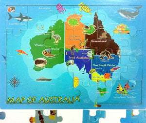 Koala Dream - 24 Pcs Wooden AUSTRALIA MAP Jigsaw Puzzle