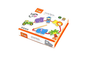 Viga Wooden Zoo Lacing Threading Blocks