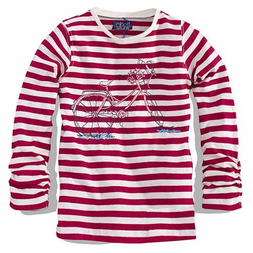 Minoti - Girls Striped Long Sleeves Top (Petal3Red)