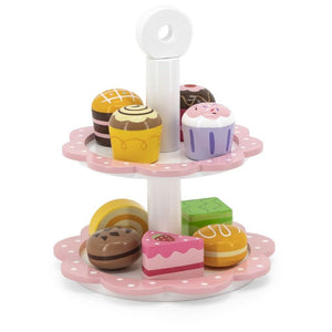 Viga - 9 Pcs Wooden High Tea Cake Set / Cupcakes with Stand