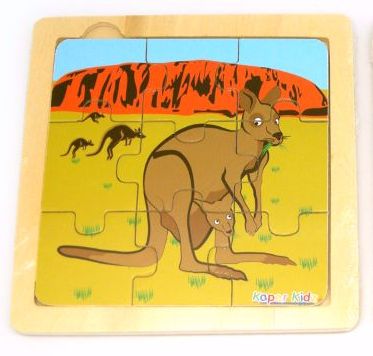 Kaper Kidz - 9 Pcs Wooden KANGAROO Jigsaw Puzzle