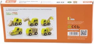 Viga - 6 Pcs Wooden Construction Vehicles