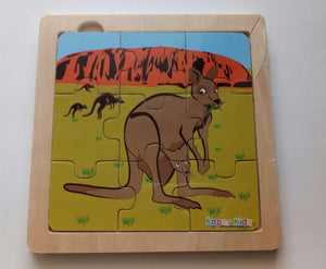 Kaper Kidz - 9 Pcs Wooden KANGAROO Jigsaw Puzzle