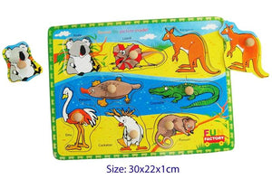 Fun Factory - Wooden Puzzle with Knobs - Australian Animals