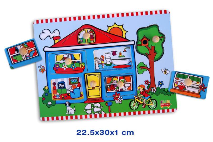 Fun Factory - Wooden Puzzle with Knobs - Cottage