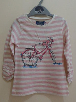 Minoti - Girls Striped Long Sleeves Top (Petal3Pink)