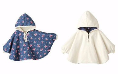 Reversible Winter Hooded Coat with Hood White / Motif Blue