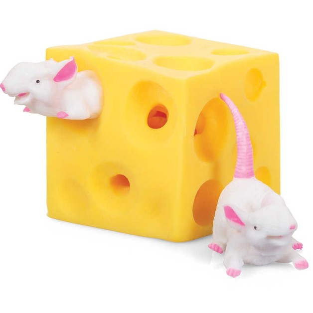 Stretchy Cheese Block with 2 Mice