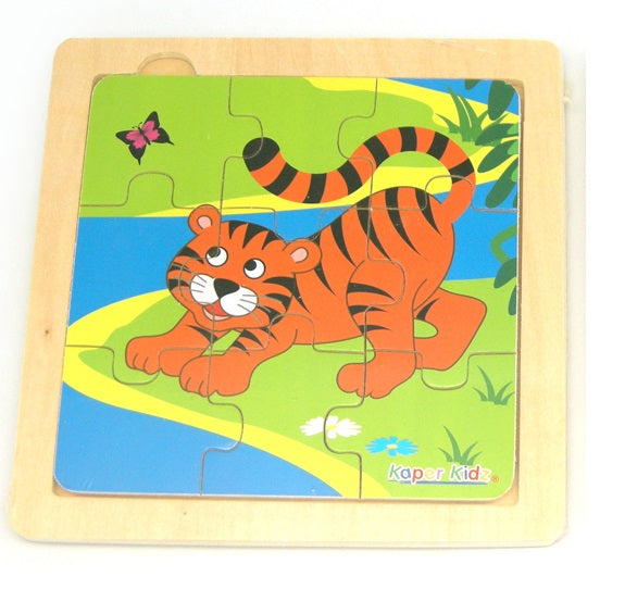 Kaper Kidz - 9 Pcs Wooden TIGER Jigsaw Puzzle