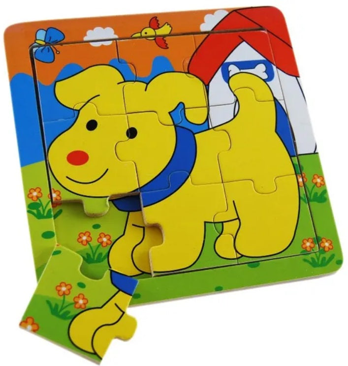 Elka - 9 Pcs Wooden DOG Jigsaw Puzzle