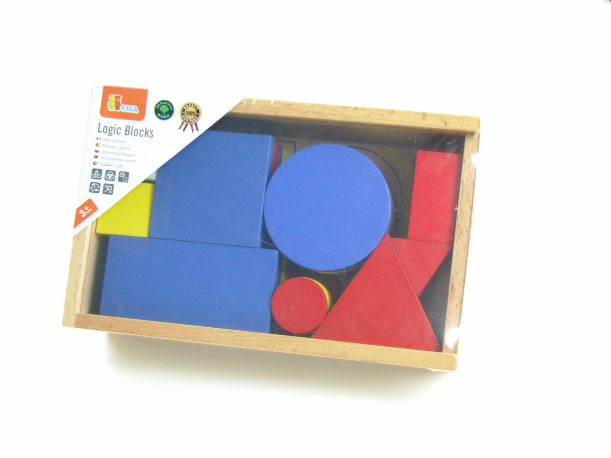 Viga - 48 Pcs Wooden Logic Blocks in box – Little Online Shop