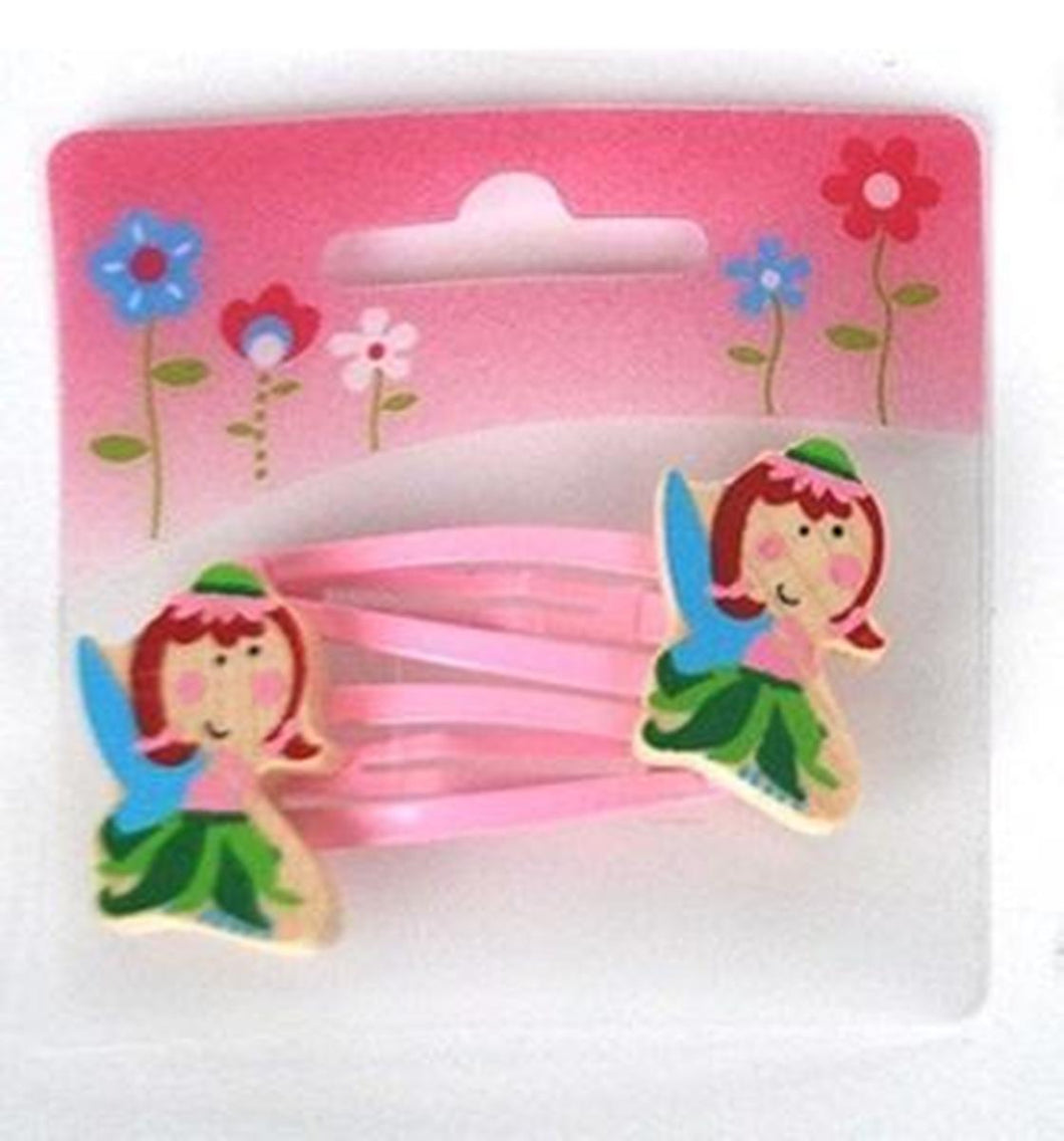 2 Pcs Wooden Kids Hair Clips  - Fairy