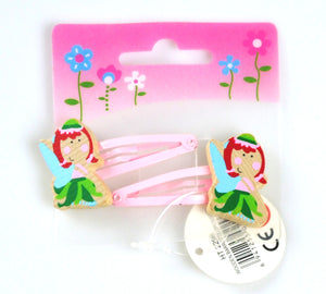 2 Pcs Wooden Kids Hair Clips  - Fairy