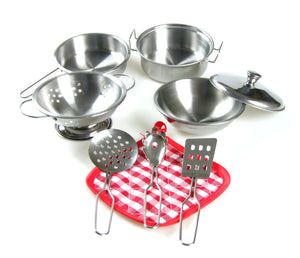 STAINLESS STEEL Cooking SET  Toys - 9 PCS
